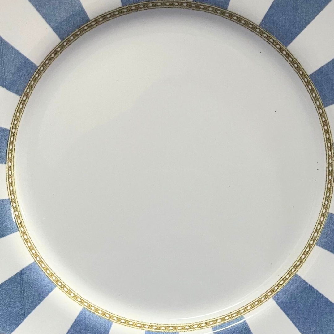 Prato Raso Blue Strip Filete Ouro