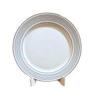 Prato Arroz Gold com Frizo Prata e Preto Diam.26cm