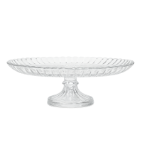 Prato Bolo de Vidro com Pé Nobre Diam.33 Alt.18cm 
