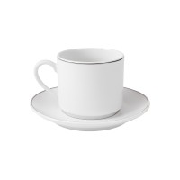 Xícara de Chá São Joaquim Filete Prata Diam.7,5 Alt.6cm 150ml 