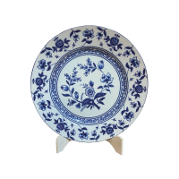 Prato Raso Flor Azul Cobalto Diam.27cm