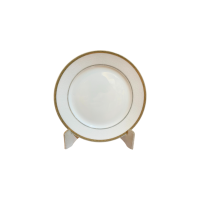 Prato Sobremesa Decordo Alto Relevo com Filete Dourado Diam.20cm