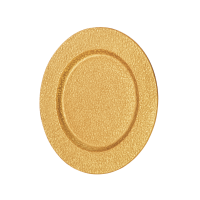 Sousplat Redondo Vidro Glamour Dourado Diam.33cm
