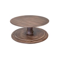 Porta Doce Madeira Patina Café Diam.25 Alt.10cm