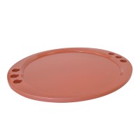 Prato Madeira Oval com Furo Goiaba 52x45 Alt.1,5cm