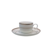 Xícara de Café Decorado Alto Relevo com Filete Dourado Diam.6 Alt.5cm 70ml