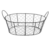 Cesto Oval Aramado com Alça 34x25 Alt. 12cm