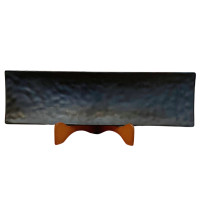 Prato Retangular Texturas Melamina Black Fosco 37x11cm