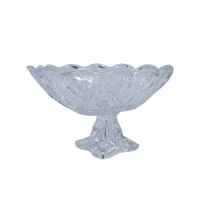 Centro de Mesa Cristal Oval com Pé Gloop 37x22 Alt.21cm 1,5L