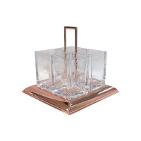 Porta Talheres Cristal e Cobre Andorra 24x22 A.23cm