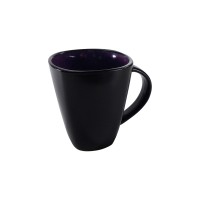 Caneca Cerâmica Black Matte Interno Roxo 350ml