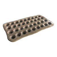 Bandeja Cerâmica Retangular Canapés Média Caramelo 35x18cm c/ 36 Furos