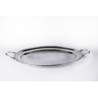 TRAVESSA PRATA OVAL C/ALCA E CORDAO CROISE