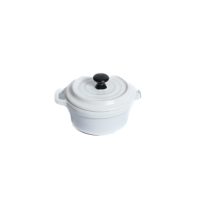 Mini Caçarola Porcelana Black Lid Branca 13x8 150ml