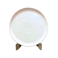 Prato Mesa Cerâmica Cru Pintas Diam.28cm