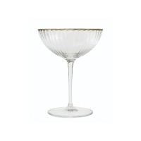 Taça de Cristal Coupe C/ Fio de Ouro 250ml