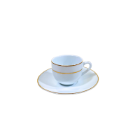 Xícara Café Luxo Filete Ouro 90ML