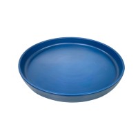 Pratão Cerâmica Gourmet Azul Royal c/ Aba Diam.50cm
