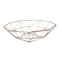 Cesto Geométrico Metal Rose 38x11