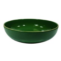 Tigela Cerâmica Redonda Verde Militar Diam.27 Alt.7cm