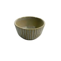Ramequim Ceramica Frizado Bege Diam.10 Alt.5
