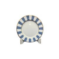 Prato Sobremesa Blue Strip Filete Ouro
