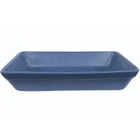 Travessa Cerâmica Retangular Azul 38x29 Alt.7