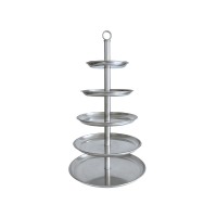Porta Doces 5 Andares Prata Alt.92cm