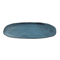 Travessa Oval Ceramica Azul Pintas