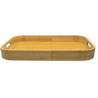 Bandeja de Bambu Natural Retangular G