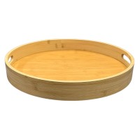 Bandeja de Bambu Natural Redonda G
