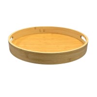 Bandeja de Bambu Natural Redonda M