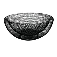 Cesto Aramado Preto Redondo Duplo 30x14