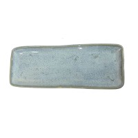 Travessa Retangular Cerâmica Azul Celeste 33x13