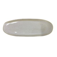 Travessa Oval Cerâmica Bege Pintas 36x13