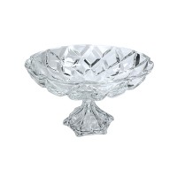 Saladeira Cristal Diamante C/ Pé Diam.32 Alt.20