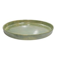 Pratão Cerâmica Gourmet Verde Mescla C/ Aba