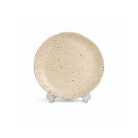 Prato Sobremesa Cerâmica Bege Pintas D.21