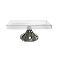 Bandeja Acrilica Retangular C/Pé 25x12x11