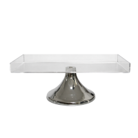 Bandeja Acrilica Retangular C/Pé 30x14x11