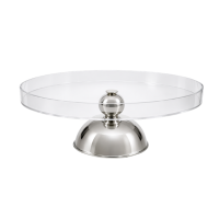 Bandeja Acrilica Redonda C/Pé 30x13