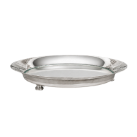 Bandeja Redonda Femme Prata C/Espelho 31x4