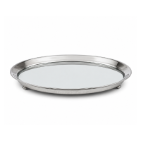 Bandeja Redonda Femme Prata C/Espelho D.24x4