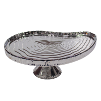 Bandeja Cerâmica Prata Tronco c/Pé G 14x39x26