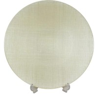 Bandeja de Vidro Redonda Creme Diam.35cm