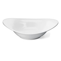 Saladeira Porcelana Oval Branca Canoe 45x33cm 1,2L