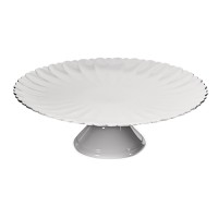 Saladeira Porcelana Gomada Redonda com Pé Diam.40 Alt.10cm