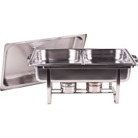 Chafing Dish 2 Cubas Rasas de 2L cada 55x36