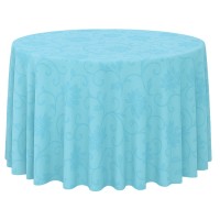 Toalha Redonda Jackard Azul Tiffany 3.20m