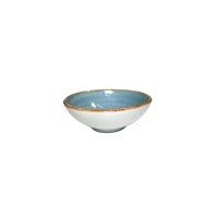 Mini Tigela Azul Borda Marrom 70ml Diam.9 Alt.3cm